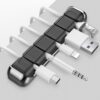 AhaStyle PT125 Aluminum Alloy + Silicone 5 Holes Position Cable Holder Desktop Data Cable Clip