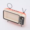 Retro Small TV Desktop Cell Phone Holder With Bluetooth Speaker Player