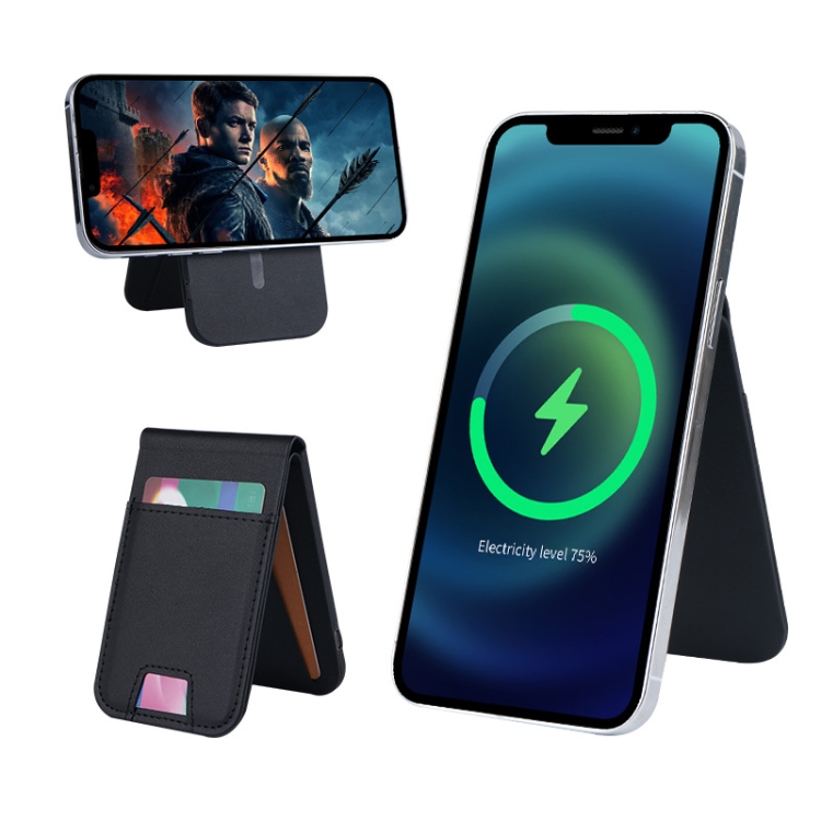 3 in 1 Cellphone Magnetic Wireless Charger Card Holder Phone Bracket