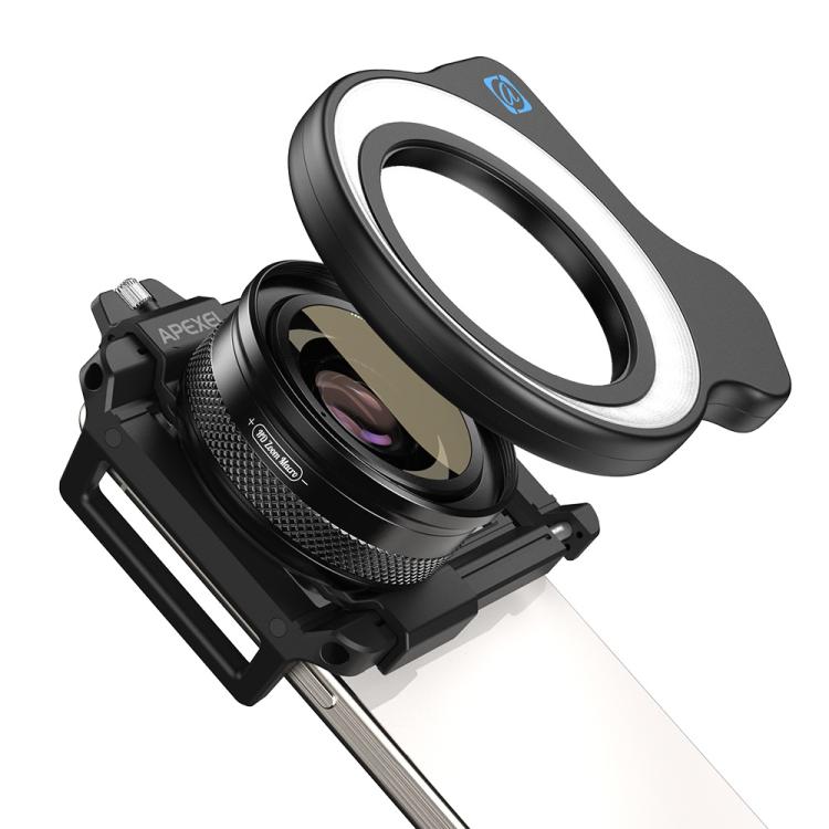 APEXEL 10-20x Zoom Macro Lens With 45-Mode Fill Light Kit for Smartphones