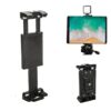 YUNTENG VCT-320 Adjustable Hot Shoe Tablet & Phone Mount Clamp Holder with Dual 1/4 Inch Screw Holes for 5.1-9.9 Inch Devices