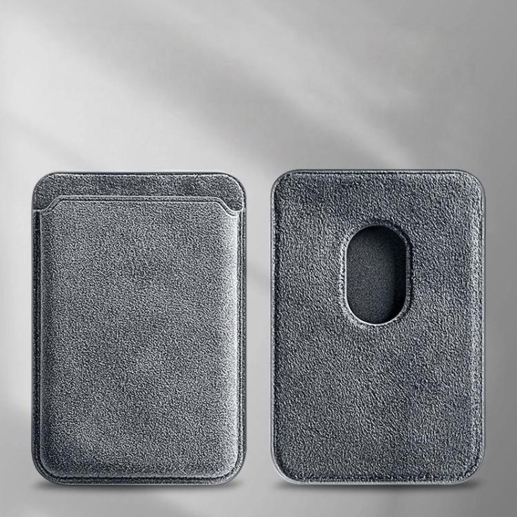 Magnetic Phone Card Holder Soft Suede-Like Slim Wallet For MagSafe IPhones & Android Phones