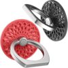 AhaStyle ST13 2pcs Metal Ring Clip Phone Holder Patterned Anti-Slip Design Back Stick Mount