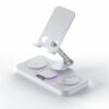 4-in-1 Fast Wireless Charging Station for Phone/Tablet/Apple Watch/AirPods Magnetic Foldable Stand with Clock Display & Cool Light Effect