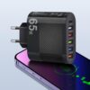 65W 5USB+Type-C 6-Ports Cell Phone Charger