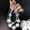 Plush Beaded Cell Phone Chain Keychain Bag Charm Crystal Double Chain Phone Case Accessories