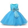 Girls Sleeveless Rose Flower Pattern Bow-knot Lace Dress Show Dress, Blue 90cm, Blue 100cm, Blue 110cm, Blue 140cm, Pink 140cm, Purple 100cm, Purple 110cm, Purple 120cm, Purple 140cm, Purple 90cm, Purple 130cm, Rose Red 110cm, Rose Red 120cm...