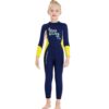 DIVE&SAIL Children Warm Swimsuit One-piece Wetsuit Long Sleeve Cold-proof Snorkeling Surfing Suit, S, M, L, XL, XXL