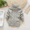 Winter Children's Thick Solid Color Knit Bottoming Turtleneck Pullover Sweater, 16 Size（90-100cm） Grey, 18 Size（100-110cm） Grey, 20Size（120cm） Grey, 22Size（130cm） Grey, 24Size（140cm） Grey, 14 Size（80-90cm） Yellow, 16 Size（90-100cm） Yellow...