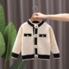 Girls Cardigan Autumn Winter Knitted Sweater Camellia Jacket, 73cm, 80cm, 90cm, 100cm, 110cm, 120cm