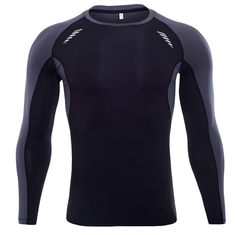 SIGETU Men Elastic Long-sleeved Workout Sportwear (Color:Blue Size:XXXL), S, M, L, XL, 2XL, 3XL