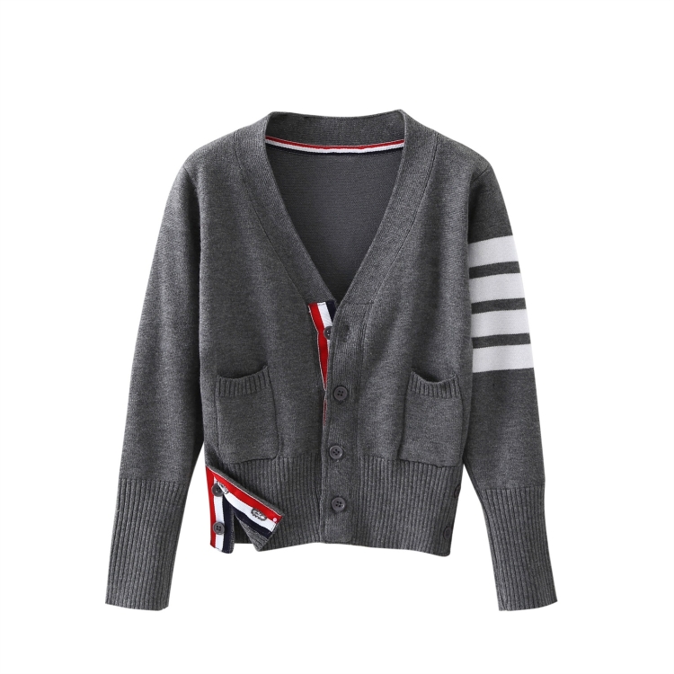 V-neck Sweater Girls Mid-length Sweater Coat, 100, 110, 120, 130, 140, 150, 160