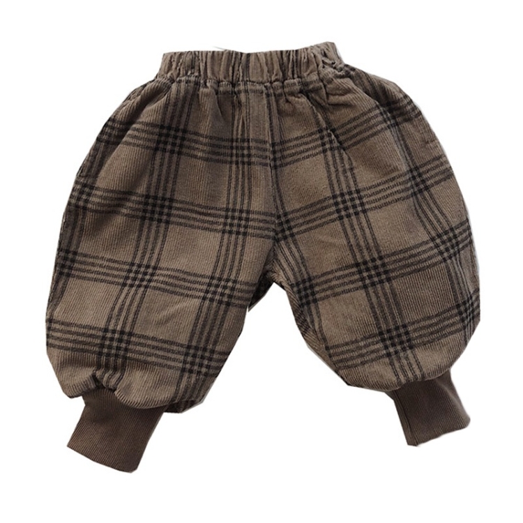 Childrens Plaid And Velvet Bloomers And Drawstring Pants, 80, 90, 100, 110, 120, 130
