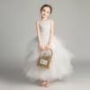 Sleeveless Long Lace Princess Dress Pettiskirt Performance Formal Dress for Girls, 100cm, 110cm, 120cm, 130cm, 140cm, 150cm
