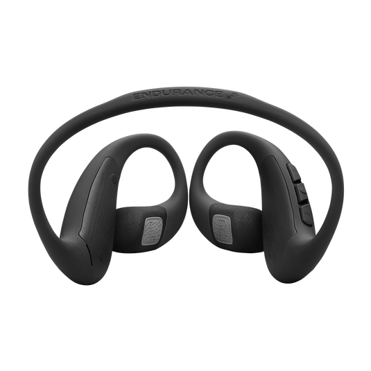 02 JBL Endurance Pace - Open-Ear Comfort, Memory Wire Neckband, Water and Dust Proof Headphone - Black/Gray