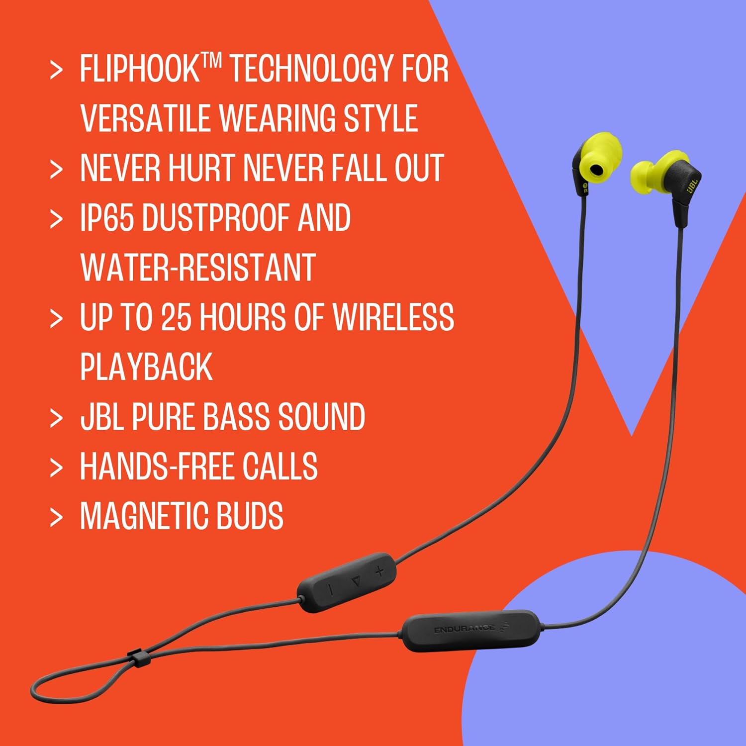 719Azz7IPkL._AC_SL1500_ JBL Endurance Run 3 Wireless – Bluetooth Sport Earphones with FlipHook™ Design, 25 Hrs Playtime, IP65 Dust & Water Resistance, TwistLock™ Fit, Magnetic Buds, Hands-Free Calls
