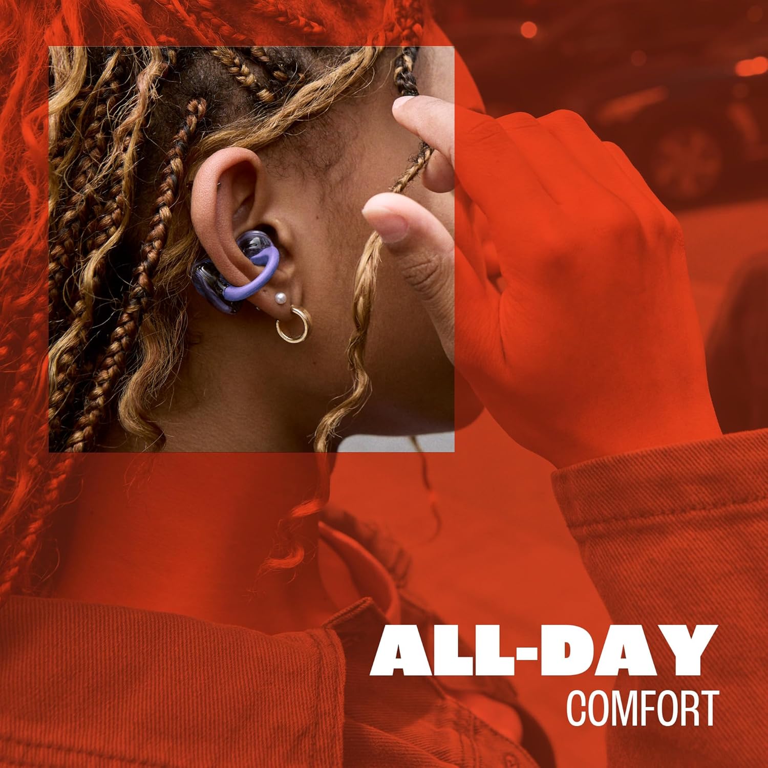 811VTndgtGL._AC_SL1500_ JBL Soundgear Clips True Wireless Open-Ear Headphones, SonicArc Design, Up to 32 Hours Total Playtime, 4 Beamforming Mics, IP54 Water & Dust-Resistant, JBL OpenSound Technology