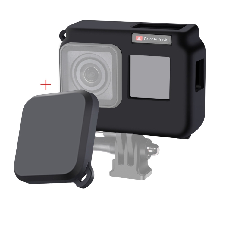 For Insta360 One R 4K with Frame Shockproof Silicone Protective Case with Lens Cap Cover, 4K Case + Lens Cap