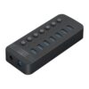 ORICO CT2U3-7AB-WH 7 In 1 Plastic Stripes Multi-Port USB HUB with Individual Switches, CT2U3-7AB-BK US Plug, CT2U3-7AB-WH US Plug