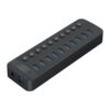 ORICO CT2U3-10AB-WH 10 In 1 Plastic Stripes Multi-Port USB HUB with Individual Switches, CT2U3-10AB-BK US Plug, CT2U3-10AB-WH US Plug