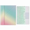H-102CS Touch Backlight Bluetooth Keyboard Leather Case with Rear Three-fold Holder, For iPad 10.2 2020 & 2019 / Pro 10.5 inch