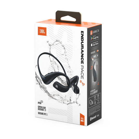 JBL_Endurance_Pace-black-gr-boxside JBL Endurance Pace - Open-Ear Comfort, Memory Wire Neckband, Water and Dust Proof Headphone - Black/Gray