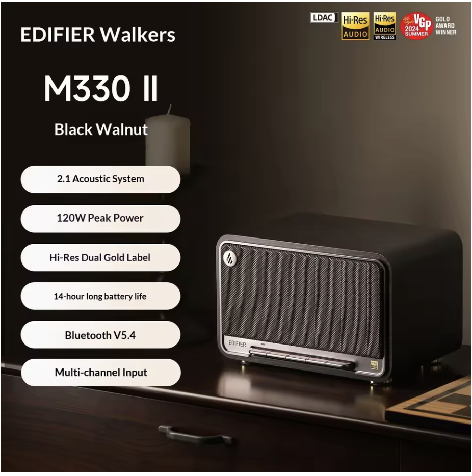 Screenshot 2026-02-10 at 3.59.01 PM Edifier M330II Wireless Bluetooth Speaker Retro Desktop Hi Res 120W Power 14H Playtime Bluetooth Home Speaker Gift PC