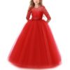 Girls Party Dress Children Clothing Bridesmaid Wedding Flower Girl Princess Dress, 130cm, 140cm, 150cm, 160cm, 170cm
