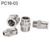 LAIZE Nickel Plated Copper Male Thread Straight Pneumatic Quick Connector, PC16-03, PC16-04