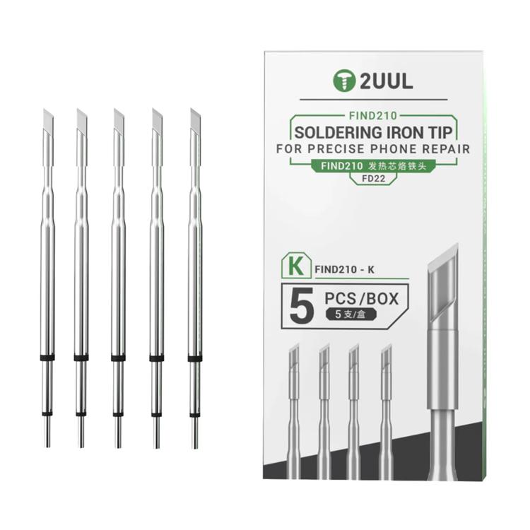 2uul 5 in 1 Soldering Iron Tips for Most C210 Soldering Station, FD22 K, FD23 I, FD24 S
