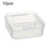 10pcs Square Plastic Transparent Storage Box With Lid Dustproof Earring Ring Jewelry Storage Box, 4.3x4.3x2cm