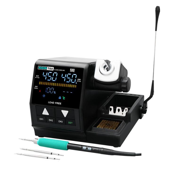 Precision Soldering Station Soldering Iron Set Cell Phone Repair Soldering Tool, SUGON T60+210 Handle+I/K/IS Tips x 3, SUGON T60+TJ8+210/245 Handle+I/K/IS Tips x 6, SUGON T60+TJ8+210/115 Handle+I/K/IS Tips x 6