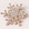 Fashion Water Drill Christmas Snowflake Brooch, Gold, Silver