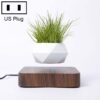 Diamond Plastic Flower Pot + Dark Wood Grain Base Magnetic Levitation Potted Plant Home Decoration, US Plug, Dark Wood Grain US Plug, Light Wood Grain US Plug