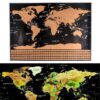 School Teaching Office Supplies Scratch World Map with National Flags, Size: 82.6 x 59.5cm