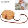 Leather Buckle Bowknot Pattern Autumn Rattan Handmade Rattan Bag  Vintage Art Beach Ladies Diagonal Bag, Size:20x20x8cm