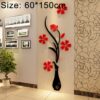 Creative Vase 3D Acrylic Stereo Wall Stickers TV Background Wall Corridor Home Decoration, Size: 60*150cm, Size: 60*150cm