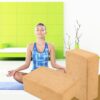 High-density Natural Green Tasteless Fitness Supplies Auxiliary Cork Yoga Brick(Light Brown), 23 x 15 x 7.5cm Brown