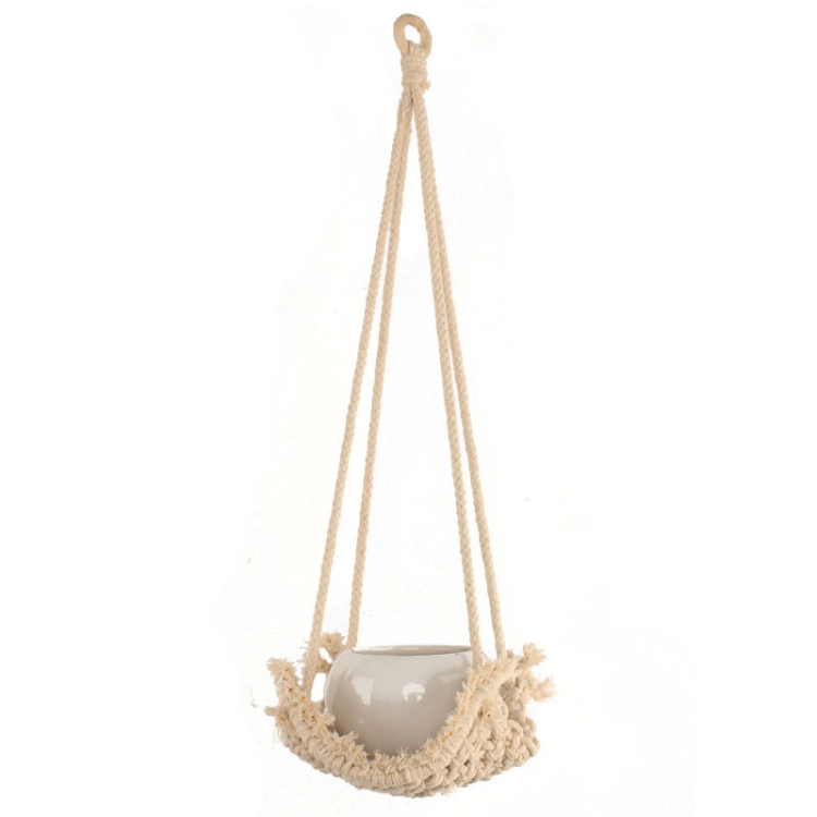 W Type Macrame Hanging Flower Pots Decoration Indoor Outdoor Braided Rope Hanging Planter Plant Holder