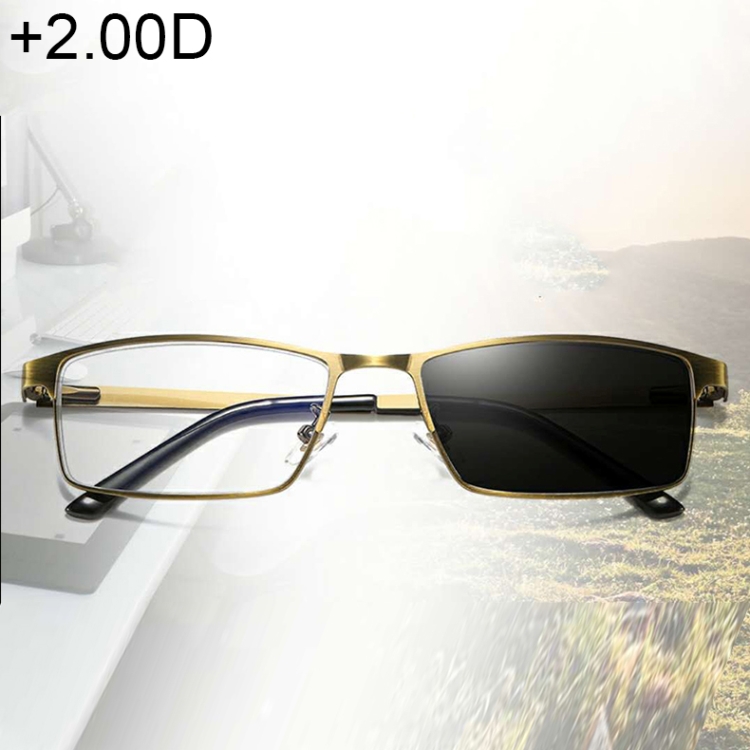 Dual-purpose Photochromic Presbyopic Glasses, +2.00D, +2.00D