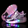 K02 LED Light Single Wheel Wing Roller Skating Shoes Sport Shoes, Size : 40, Size : 40 (Pink), Size : 40 (Gold)