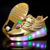 K03 LED Light Single Wheel Wing Mesh Surface Roller Skating Shoes Sport Shoes, Size : 35, Size : 35