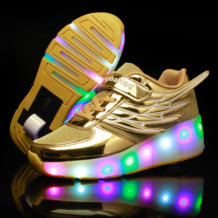 K03 LED Light Single Wheel Wing Mesh Surface Roller Skating Shoes Sport Shoes, Size : 35, Size : 35
