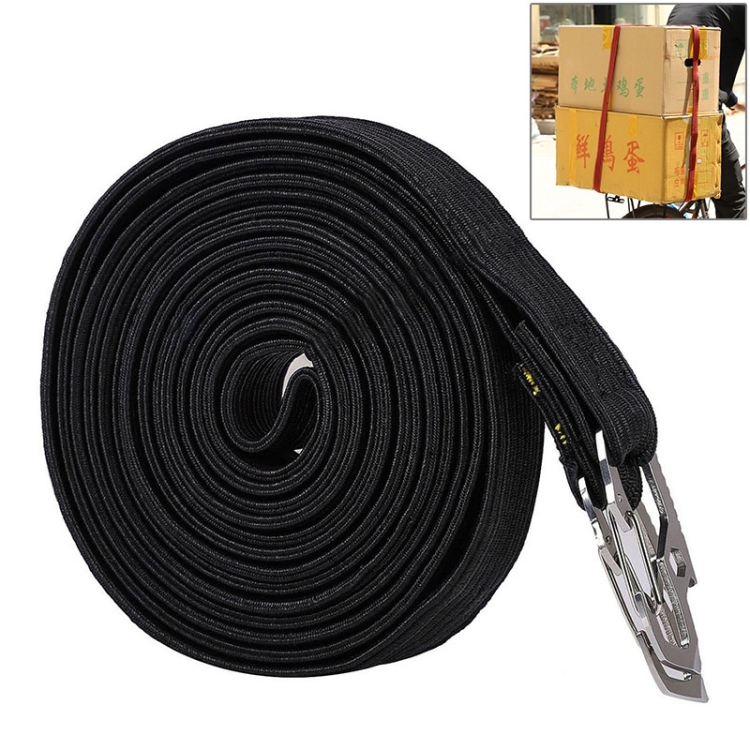 4m Elastic Strapping Rope Packing Tape for Bicycle Motorcycle Back Seat with Hook, 4m
