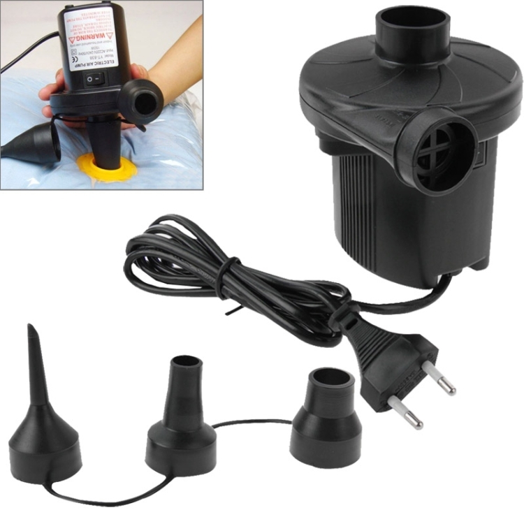 JY-019 50Hz 150W AC Electric Air Pump with 3 x Nozzles, AC 220V, (EU Plug)(Black)