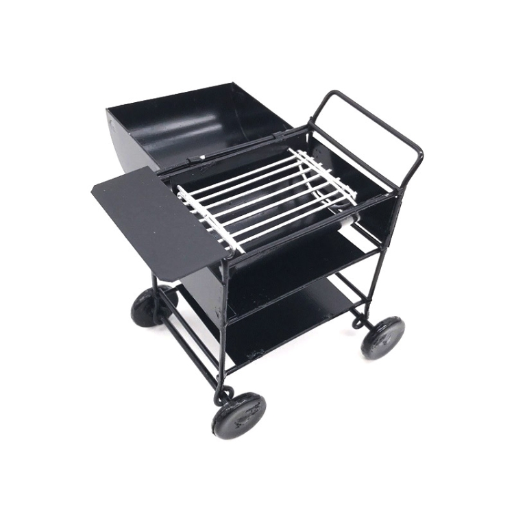 1:12 Mini House Toy Simulation Outdoor Square Cart Oven, Cart Oven