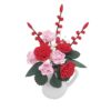 3 PCS 1:12 Mini Dollhouse Furniture Garden Balcony Decoration Flower Cluster with White Porcelain Flowerpot, White Porcelain Flower