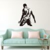 Football Player Action Silhouette Student Dormitory Bedroom Decoration Wall Sticker, Small 45x58m, Medium 58x74cm