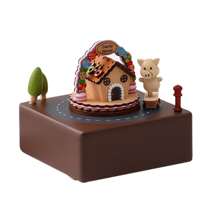 Wooden Music Box Wooden Crafts Creative Gift Home Decoration, Candy House