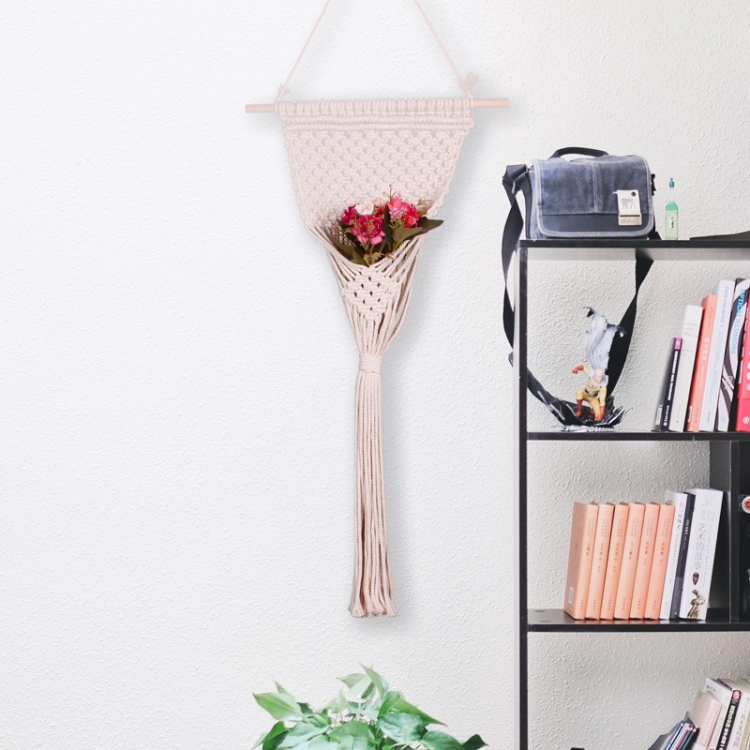 Hand-Knitted DIY Flower Arrangement Hanging Basket Home Decoration Tapestry, MS7409 DIY Flower Arrangement